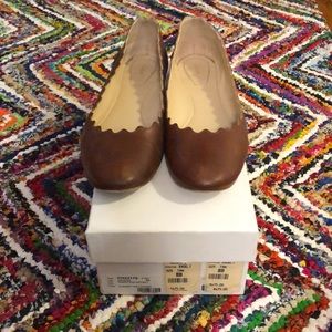 Chloe Lamb Ballet Flats - Brown